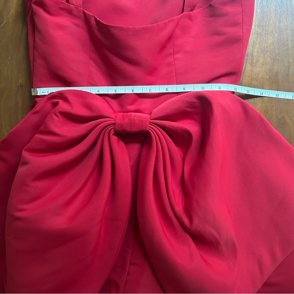 Sachin + Babi Blaine Bow Train Mini Dress | red | size 0 - Picture 9 of 13